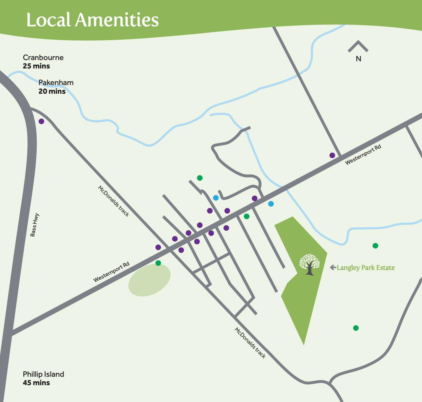 Langley Park Estate - Lang Lang Location map